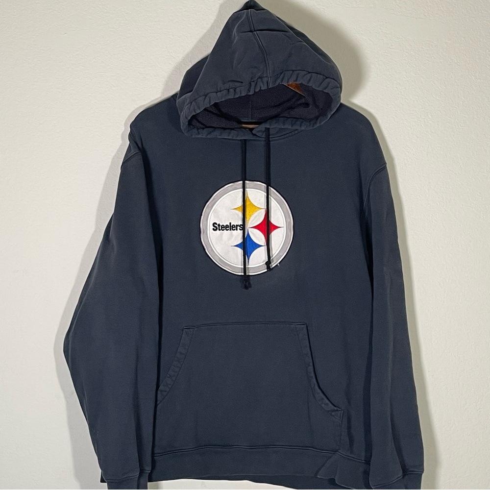 Steelers Navy Hoodie Sweatshirt Size Large Reebok Men’s NFL Football Pittsburgh